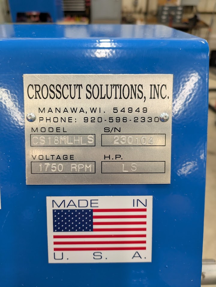 Like New Used Crosscut Solutions 18MLH Line Shaft Cut-Off Saw - Image 6